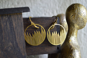 Snake Plants - Brass Earrings - We Love Brass
