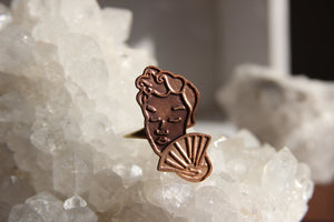 So Hot in Here Copper Cameo Vintage Brass Ring - We Love Brass