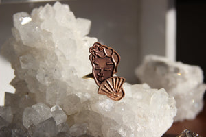 So Hot in Here Copper Cameo Vintage Brass Ring - We Love Brass