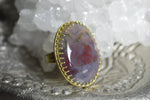 Load image into Gallery viewer, Softly - Rose and Lilac Colored Brass Moss Agate Ring - We Love Brass
