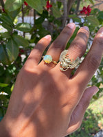 Load image into Gallery viewer, Solitaire Ethiopian Opal Brass Ring - We Love Brass
