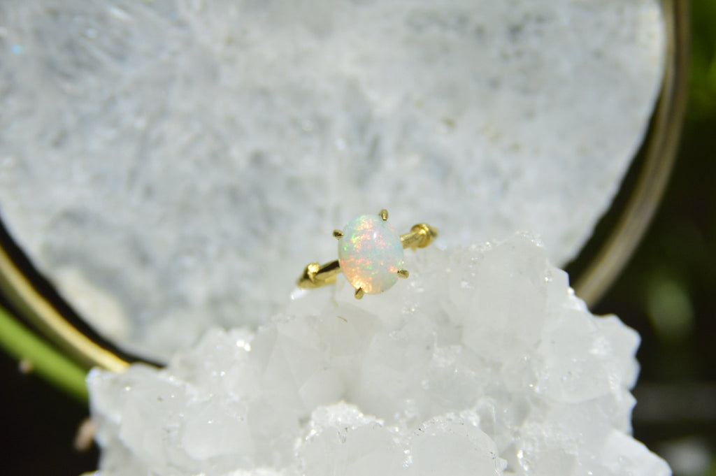 Solitaire Ethiopian Opal Ring - We Love Brass