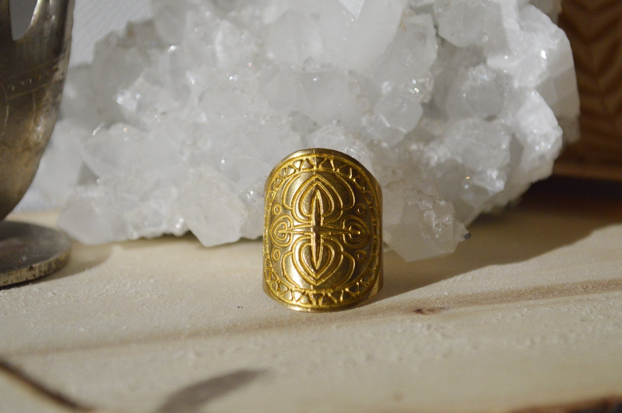 Southwestern Inspired Brass Cuff Ring - We Love Brass