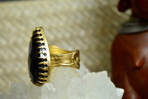 Spoon Fed - Labradorite Brass Ring - We Love Brass