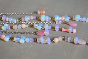 Stainless Steel Crystal and Opalite Ear Cuff - We Love Brass