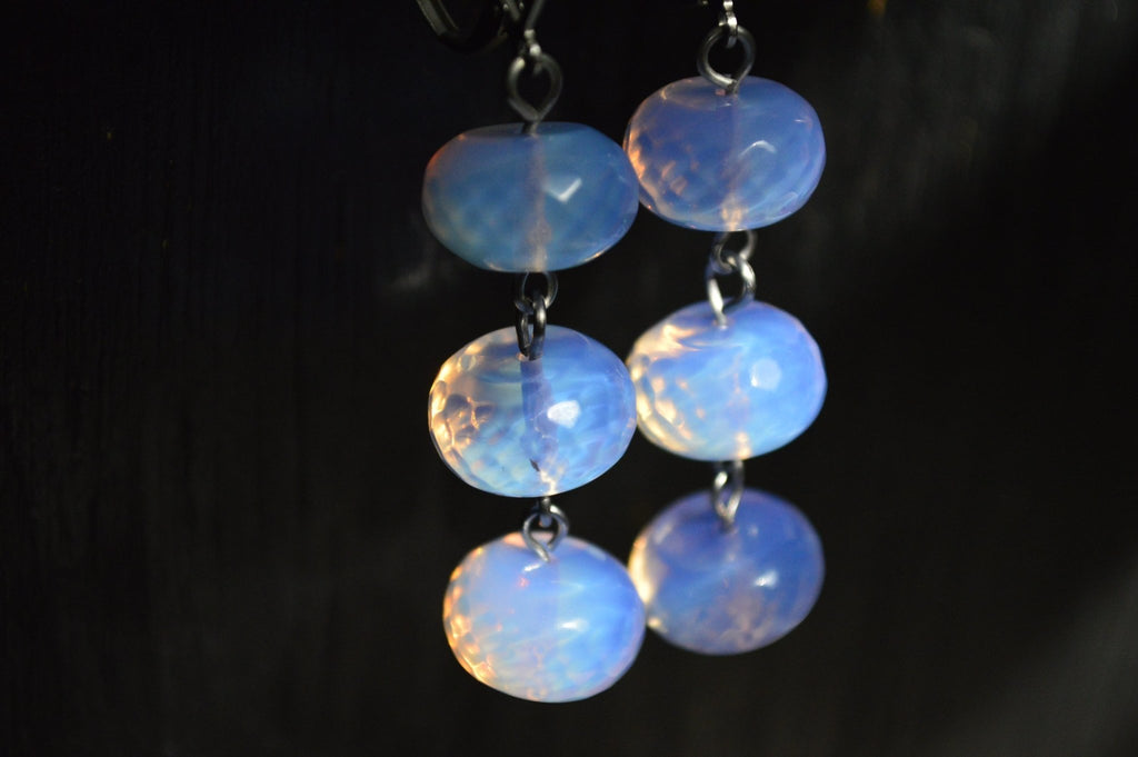 Stainless Steel Lilac Jelly Opalite Earrings - We Love Brass