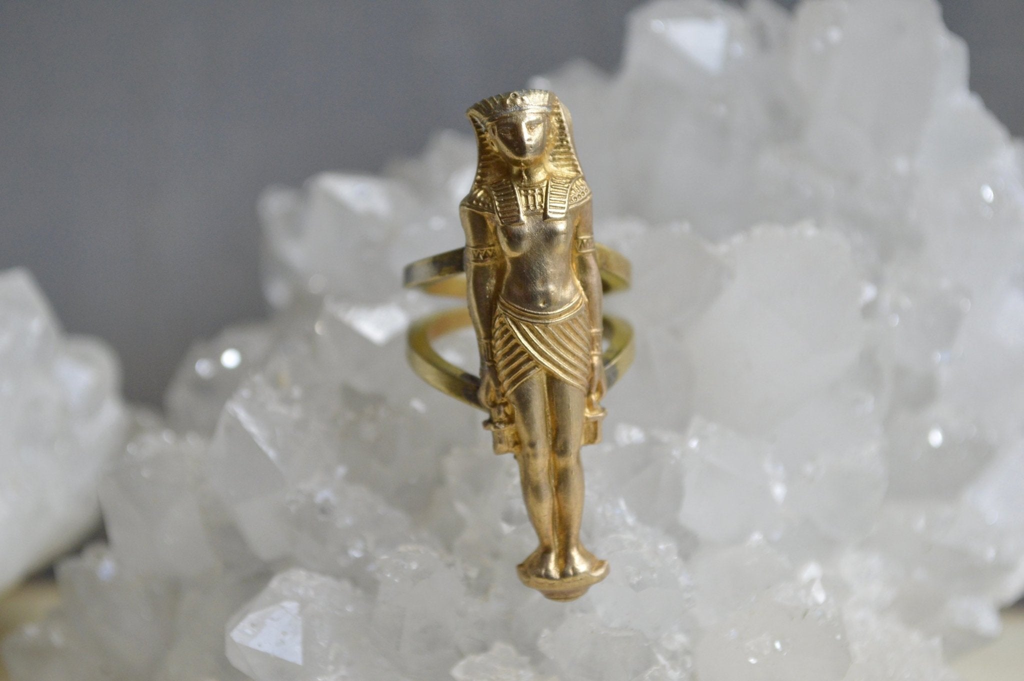 Statuesque Vintage Egyptian Revival Ring - We Love Brass
