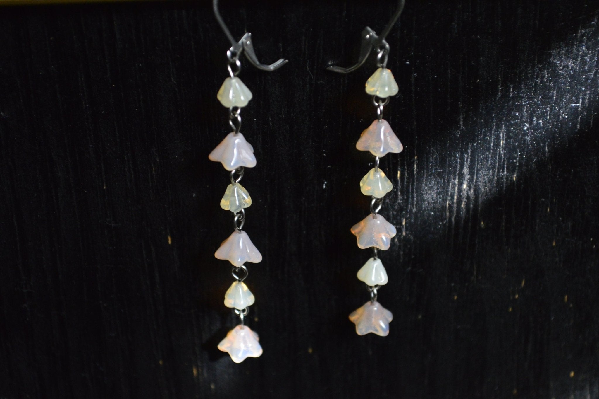 Sun Rays Tulip Opalite Earrings - We Love Brass