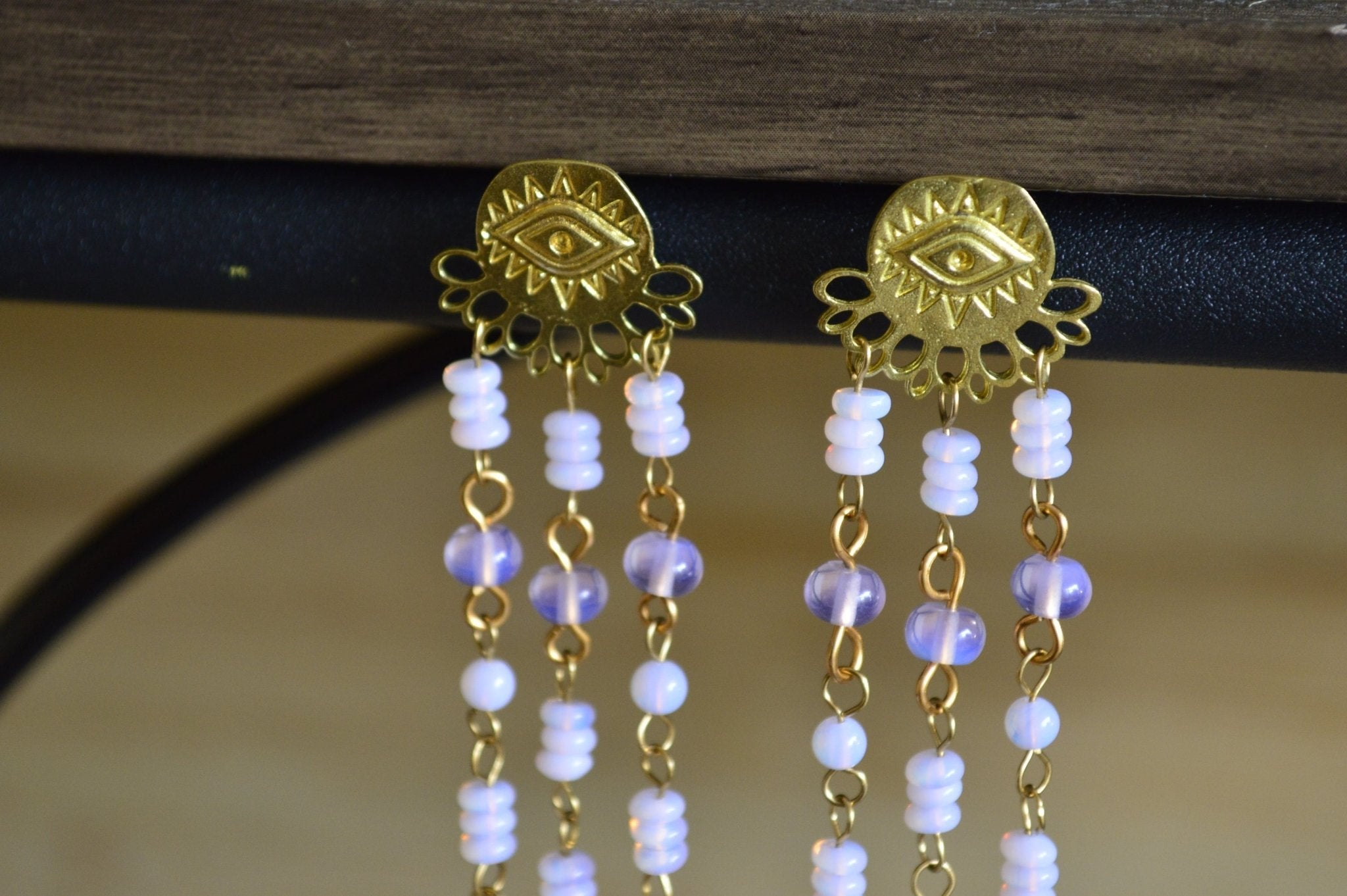 Sunset Syndrome Pink Opalite Earrings - We Love Brass