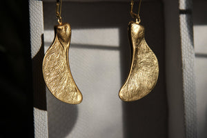 Sycamore Seedling Brass Earrings - We Love Brass