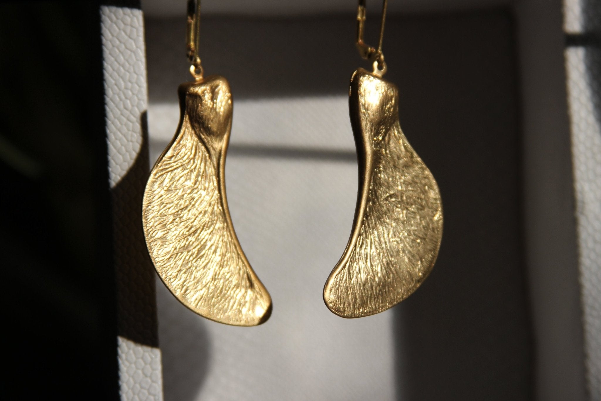 Sycamore Seedling Brass Earrings - We Love Brass