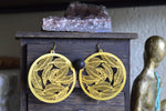Cargar imagen en el visor de la galería, Take Flight - Brass Hoop Feather Earrings - We Love Brass
