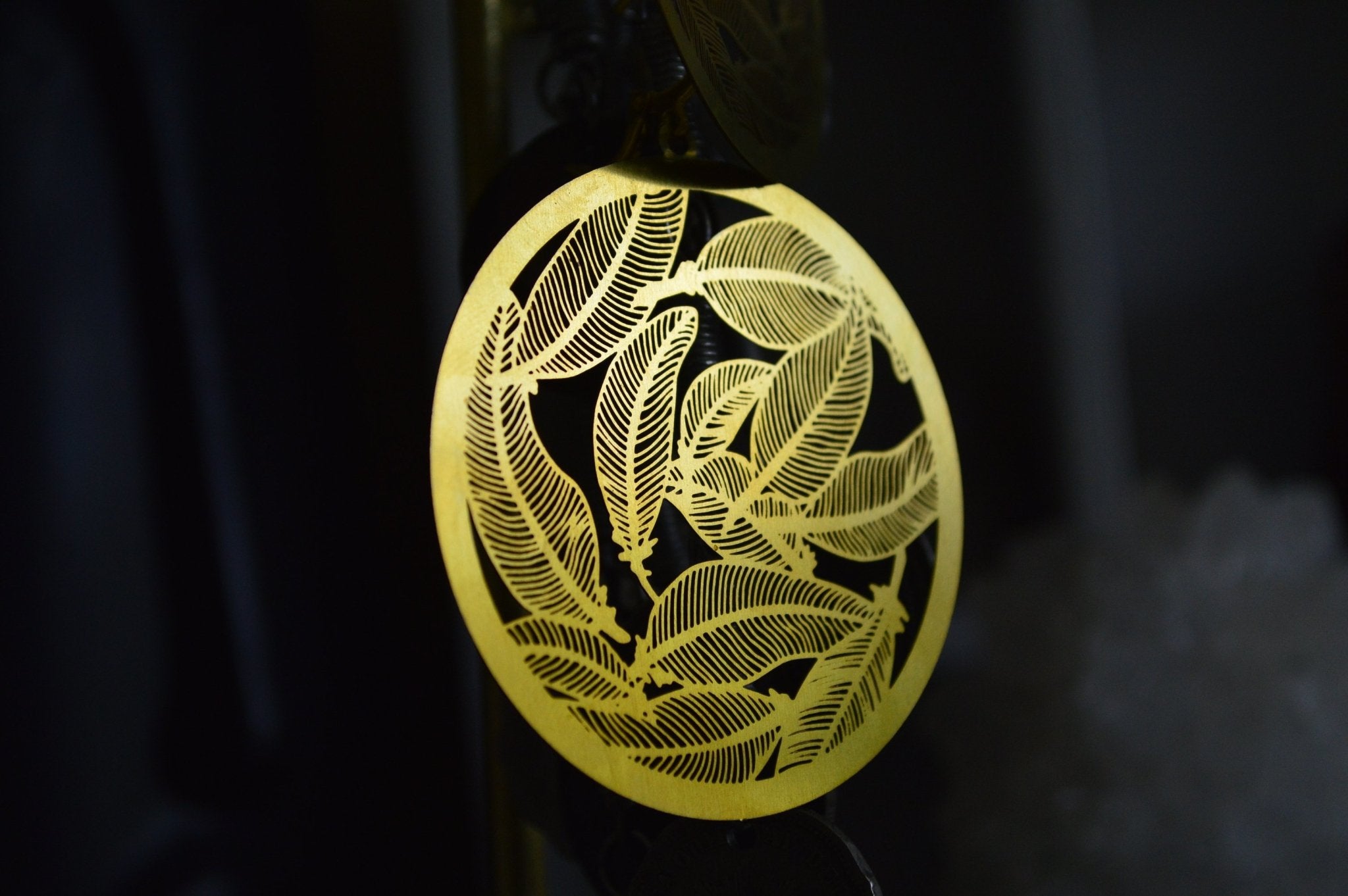 Take Flight - Brass Hoop Feather Earrings - We Love Brass