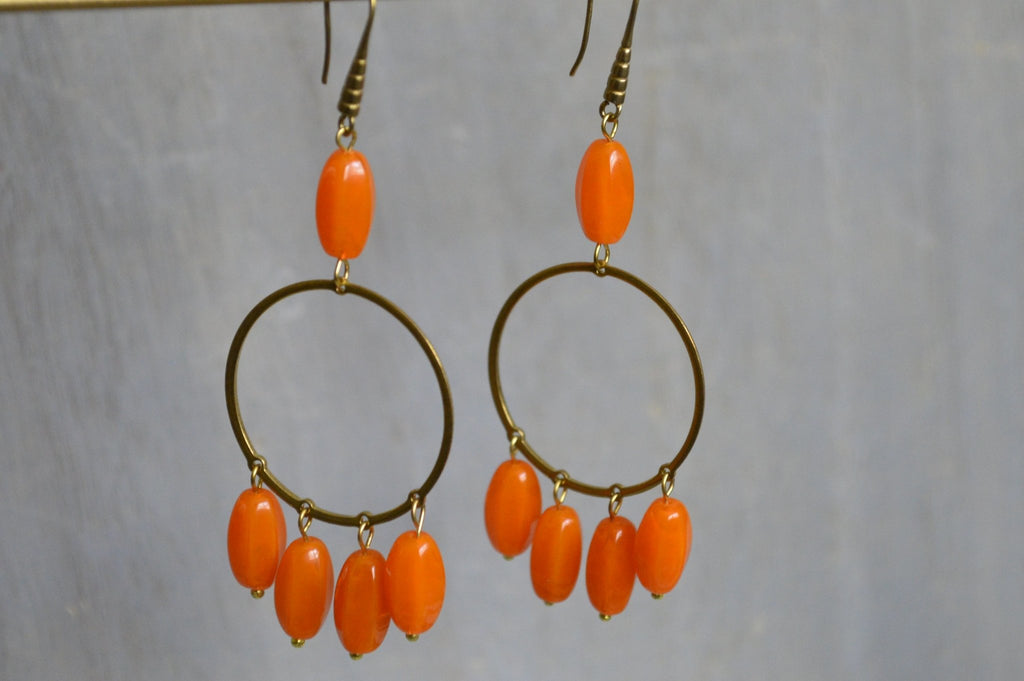 Tangerina German Opalite Earrings - We Love Brass