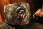 Load image into Gallery viewer, Teia Handmade Brass Cuff - Golden Treasure Box
