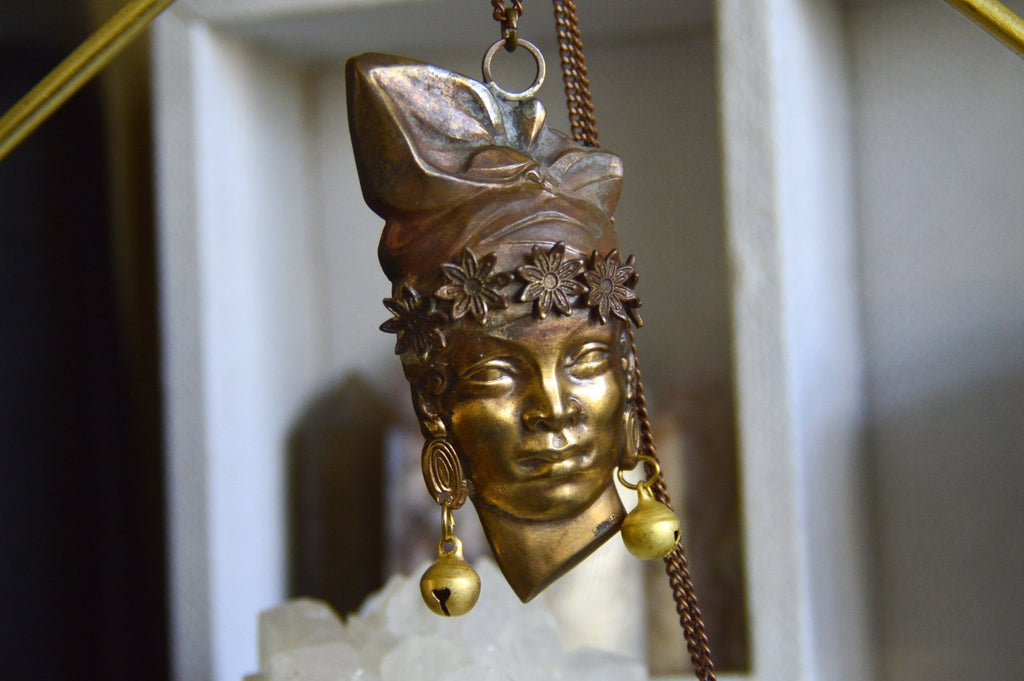 The Baiana - Brass Cameo Necklace - We Love Brass