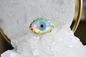 The Fire Within - 3rd Eye Opal Brass Ring - We Love Brass