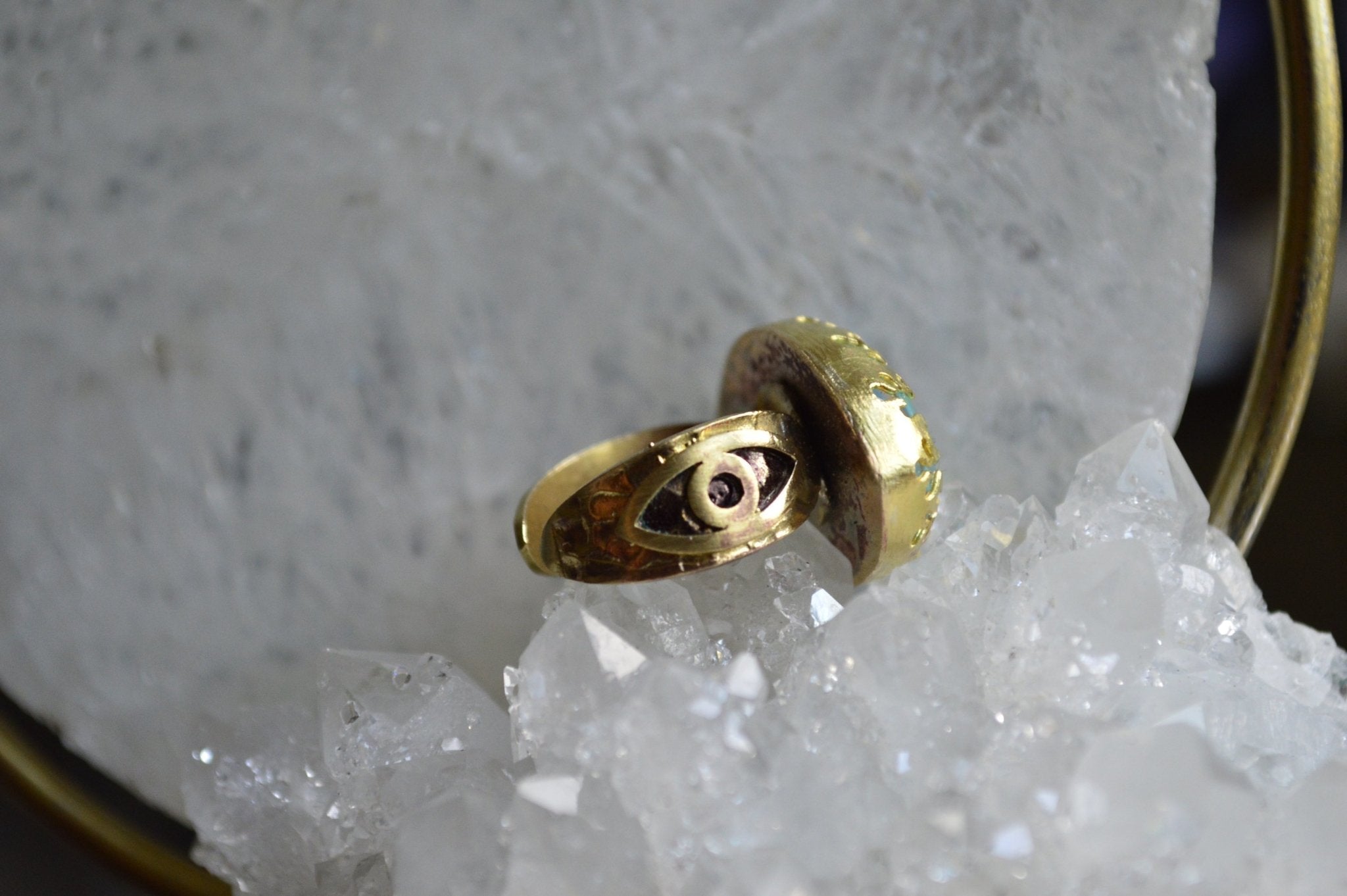 The Fire Within - 3rd Eye Opal Brass Ring - We Love Brass