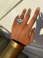 Load image into Gallery viewer, The Fire Within - Third Eye Opal Brass Ring - We Love Brass
