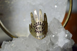Load image into Gallery viewer, The Look of Love - Brass Palmistry Ring - We Love Brass
