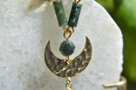 Load image into Gallery viewer, The Midnight Oil Moss Agate Owl Necklace Set - We Love Brass
