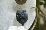 Cargar imagen en el visor de la galería, The Midnight Oil Moss Agate Owl Necklace Set - We Love Brass
