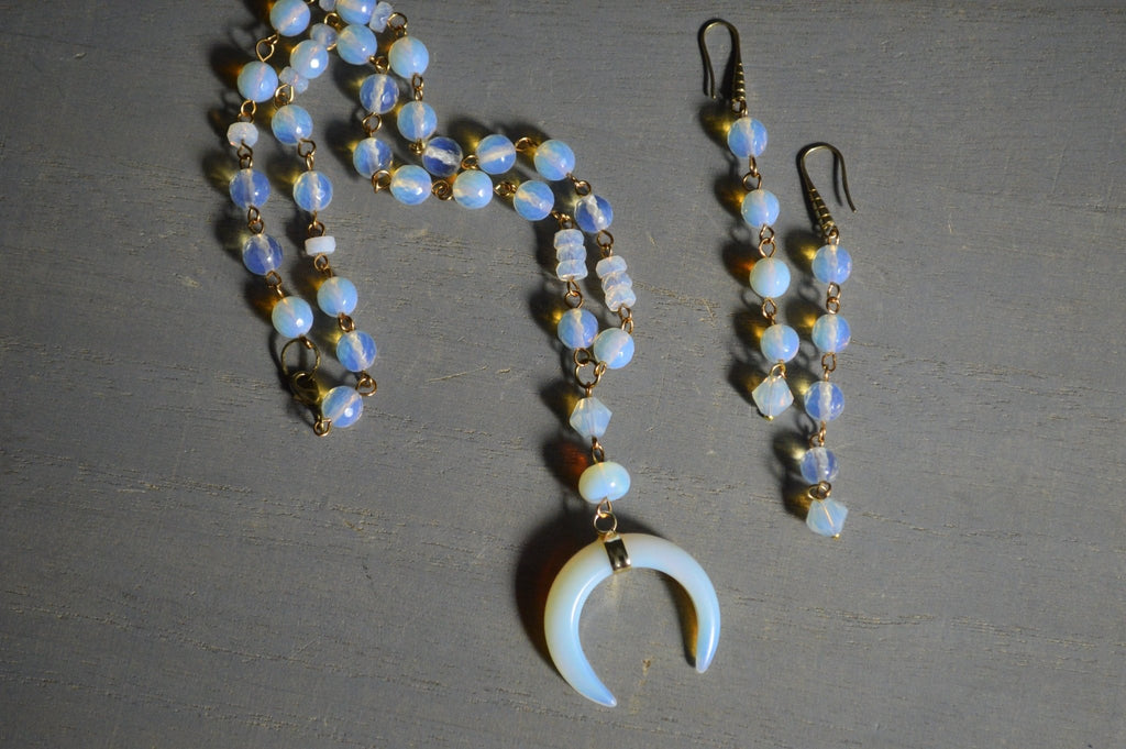 The Moon Rules - Opalite Necklace Set - We Love Brass