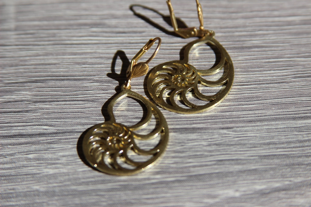 The Nautilus Brass Earrings - We Love Brass