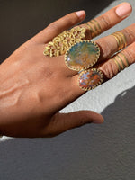 Load image into Gallery viewer, The Nebula - Deep Red Moss Agate Ring - We Love Brass
