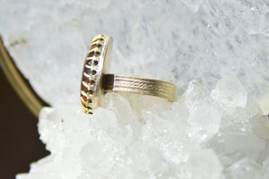 The Nebula - Deep Red Moss Agate Ring - We Love Brass