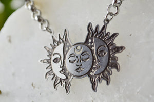 The Phase - Stainless Steel Sun and Moon Choker - We Love Brass