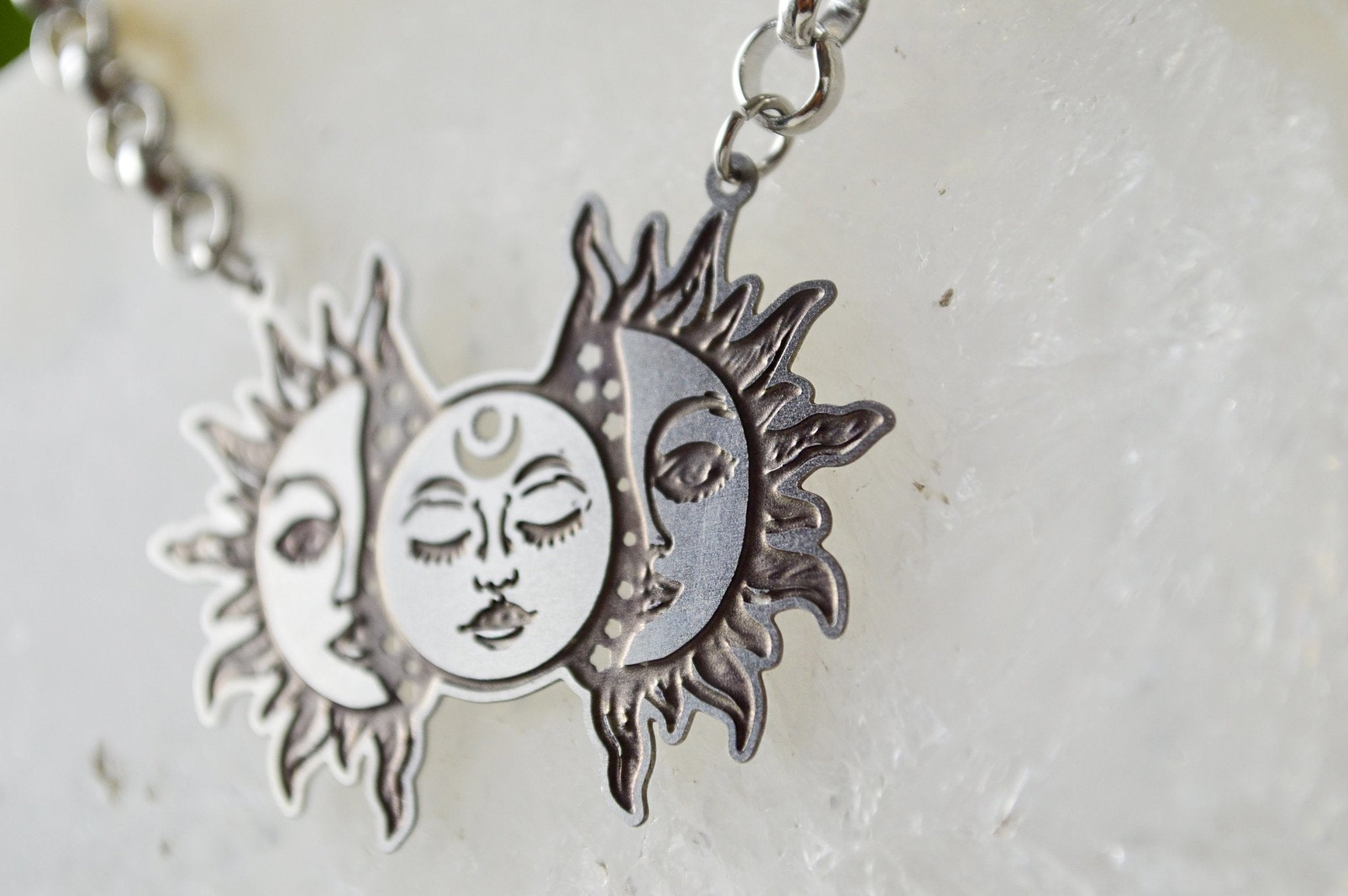 The Phase - Stainless Steel Sun and Moon Choker - We Love Brass