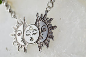 The Phase - Stainless Steel Sun and Moon Choker - We Love Brass