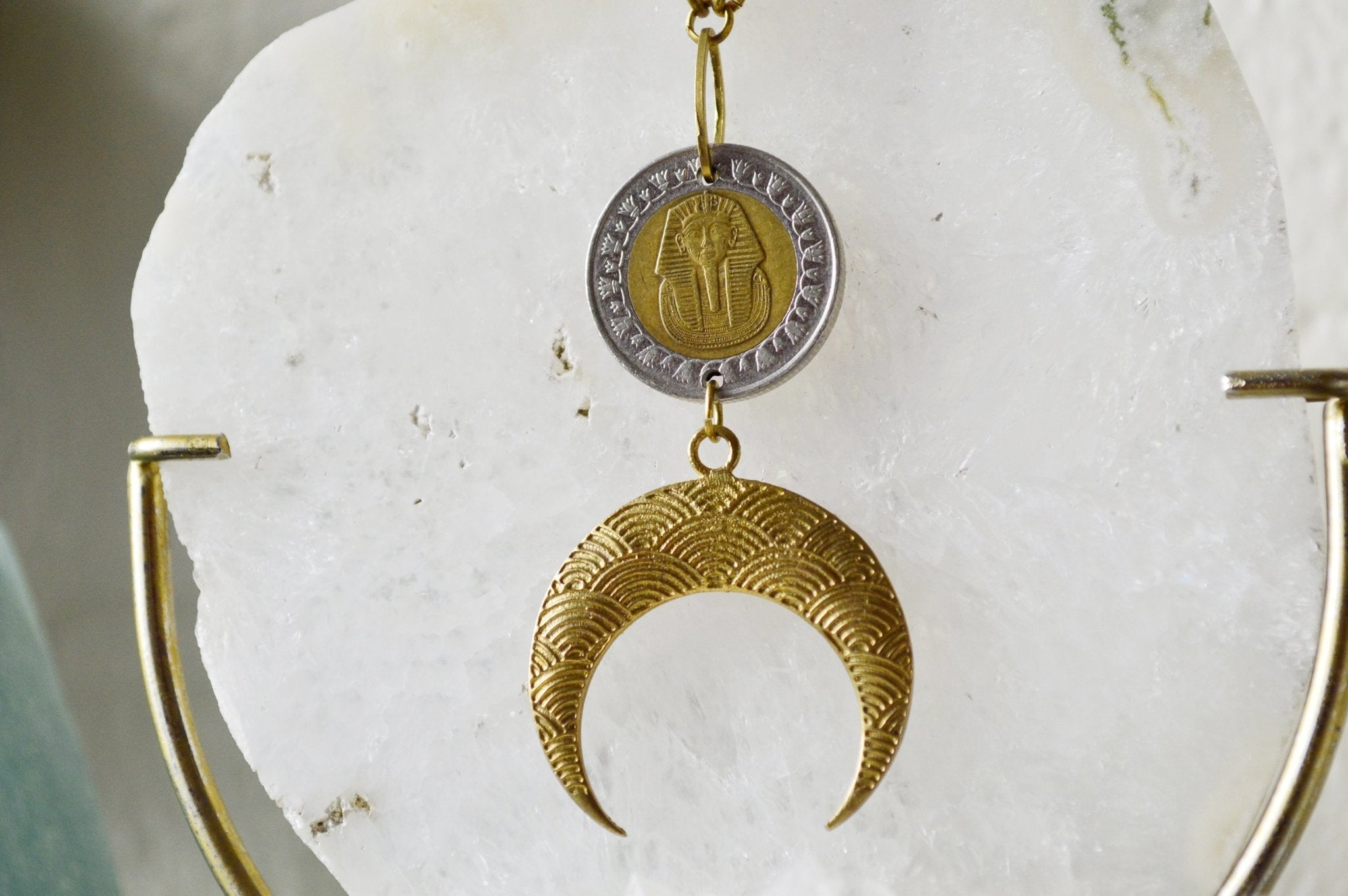 The Pull of the Nile - Egyptian Coin Necklace - We Love Brass