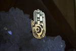 Cargar imagen en el visor de la galería, The Seer - a Lunar Inspired Brass Hamsa Ring - We Love Brass
