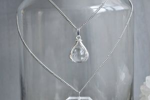 The Seer - Quartz Crystal Silver Necklace Set - We Love Brass