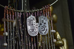 Load image into Gallery viewer, The Seer - Silver Hamsa Earrings - We Love Brass
