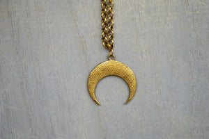 The Tide - Crescent Moon Brass Necklace - We Love Brass