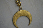 Cargar imagen en el visor de la galería, The Tide - Crescent Moon Brass Necklace - We Love Brass
