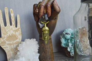 The Warrior - Black Tourmaline Crystal Necklace - We Love Brass