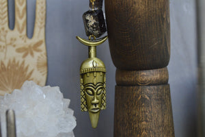 The Warrior - Black Tourmaline Crystal Necklace - We Love Brass