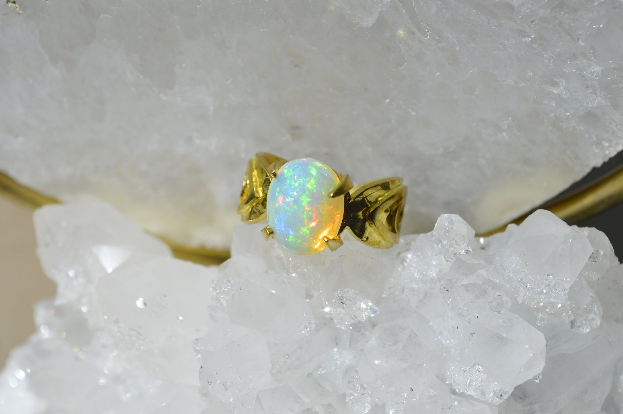 Third Eye Ethiopian Brass Opal Ring - We Love Brass