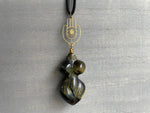 Load image into Gallery viewer, Tigre - Blue Tiger&#39;s Eye Divine Feminine Necklace - We Love Brass
