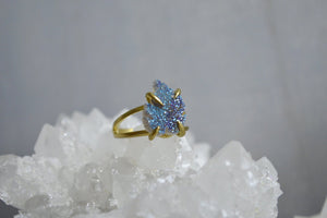 Titanium Agate Druzy Brass Ring - We Love Brass