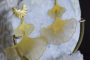 Trinity Maidenhair Brass Earrings - We Love Brass