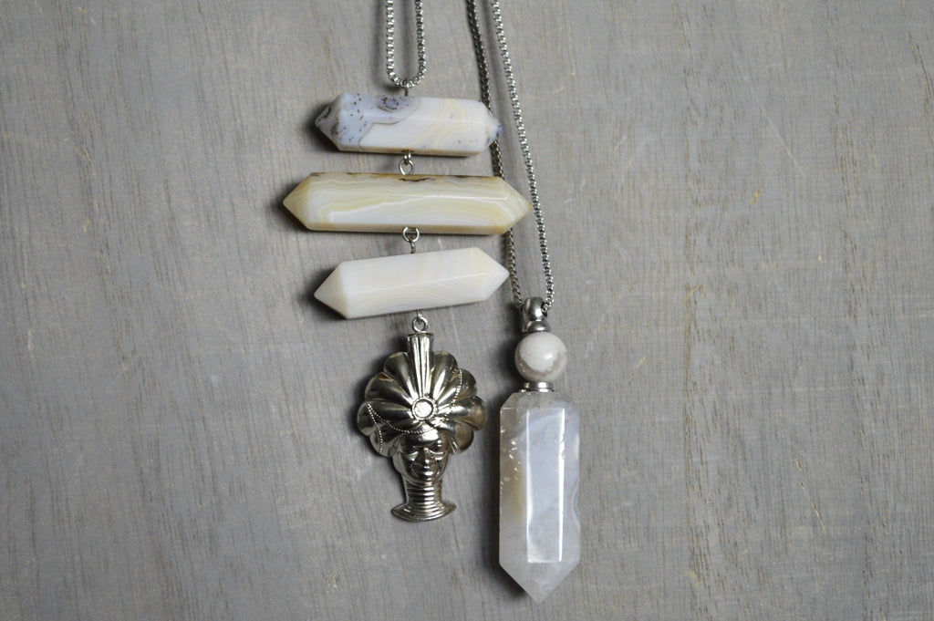 Tuareg Crystal Bottle Necklace Set - We Love Brass