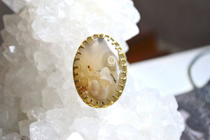 Tube Agate - Brass Crystal Ring - We Love Brass