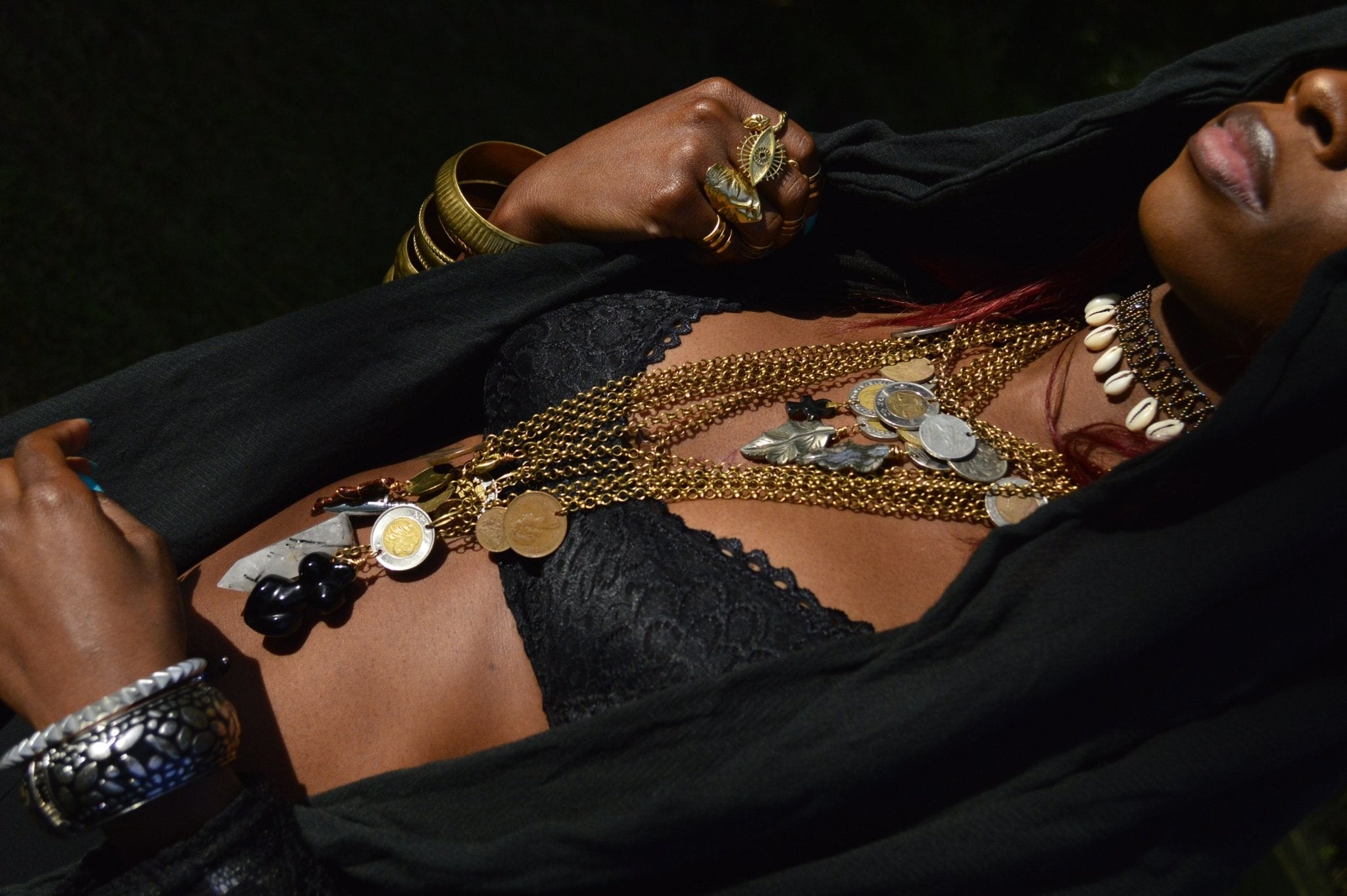Tutankhamun Coin Hematite Necklace - We Love Brass