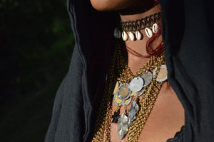 Tutankhamun Coin Hematite Necklace - We Love Brass