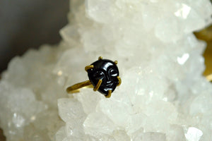 U N I - Agate Cameo Brass Ring Set - We Love Brass